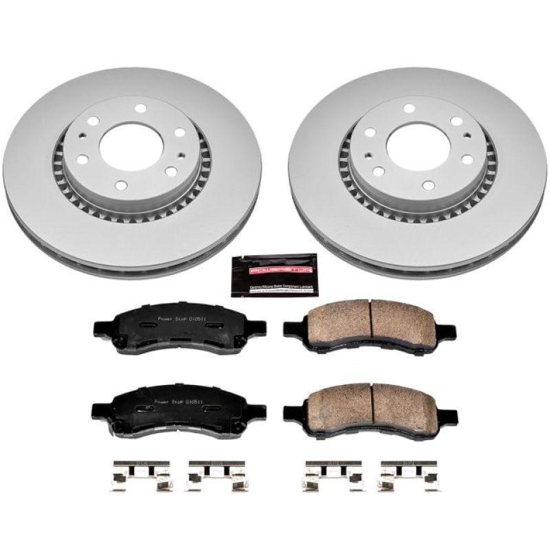 PSB Z17 Evolution Coated Kit - Power Stop 06-07 Buick Rainier Front Z17 Evolution Geomet Coated Brake Kit