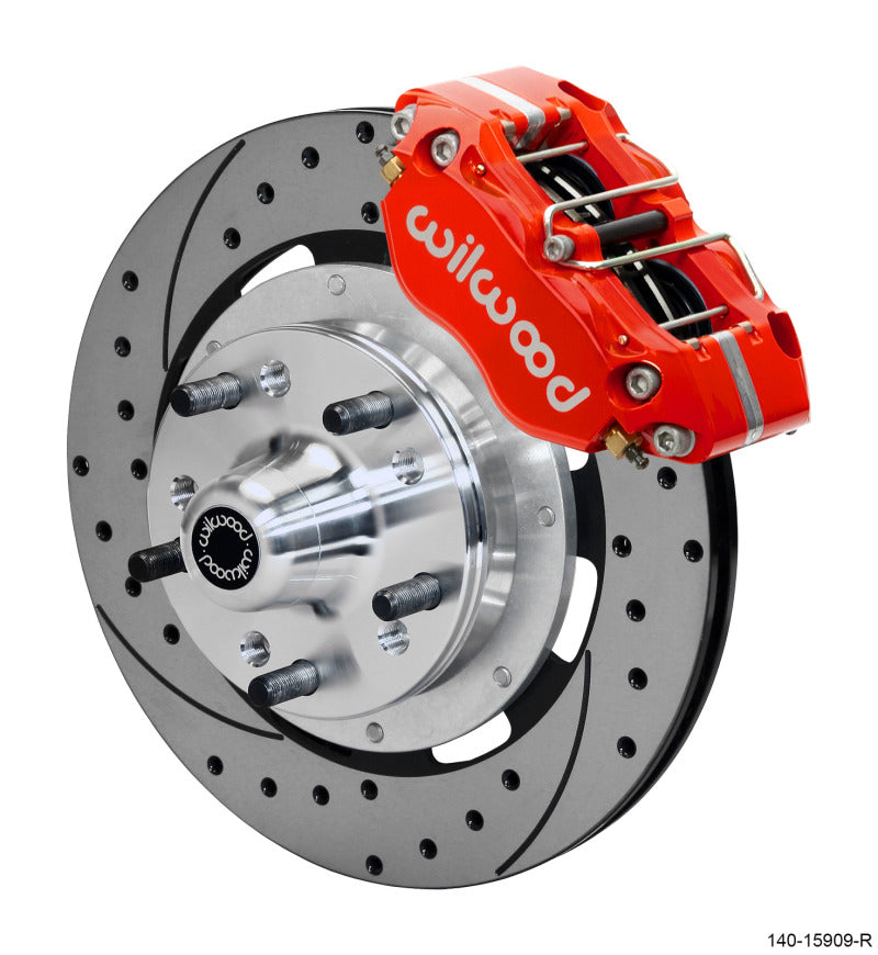WIL Dynapro Brake Kit - Wilwood Dynapro 4R Front Kit 11.75in SPR Drilled and Slotted Rotors - Red