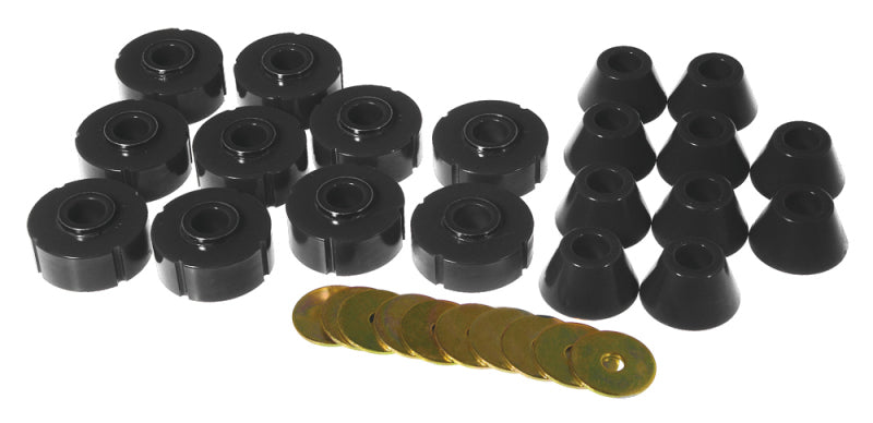 PRO Body/Subframe Bush - Blk - Prothane 78-80 Chevy K10 Blazer Body Mount Kit - Black