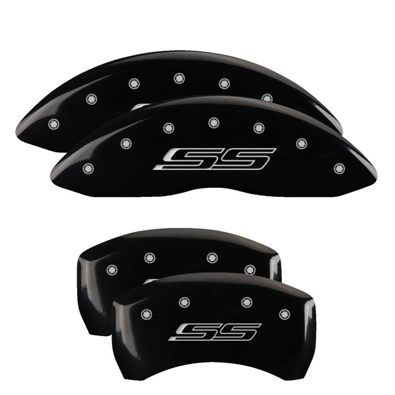MGP Caliper Covers 4 Logo - MGP 4 Caliper Covers Engraved Front & Rear Gen 5/SS Black finish silver ch