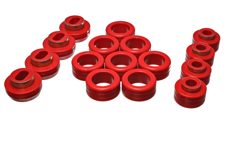 ES Body Mounts - Red - Energy Suspension S10 Body Mount Set - Red