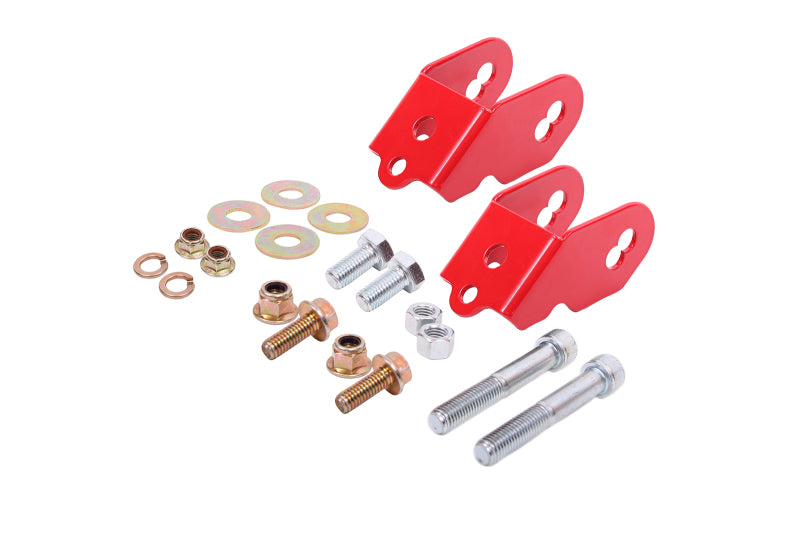 BMR Camber Bolts - BMR Suspension 15-18 Ford Mustang S550 Rear Camber Adjustment Lockout Kit - Red