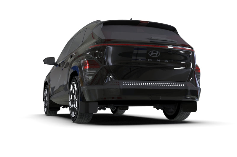 RAL UR Blk Flap/Met. Blk Logo - Rally Armor 24-25 Hyundai Kona/Kona EV Black UR Mud Flap w/Metallic Black Logo