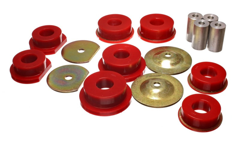 ES Subframe Bushings - Red - Energy Suspension Dodge 08-10 Challenger/ 07-10 Charger/05-08 Magnum RWD Red Rear Subframe Bushings