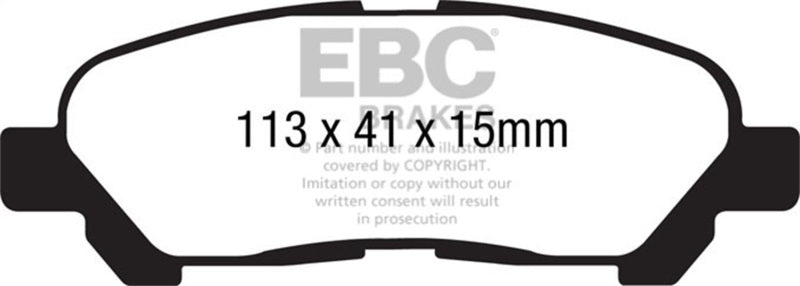 EBC Yellowstuff Brake Pad Sets - EBC 09-13 Toyota Highlander 2.7 2WD/4WD Yellowstuff Rear Brake Pads