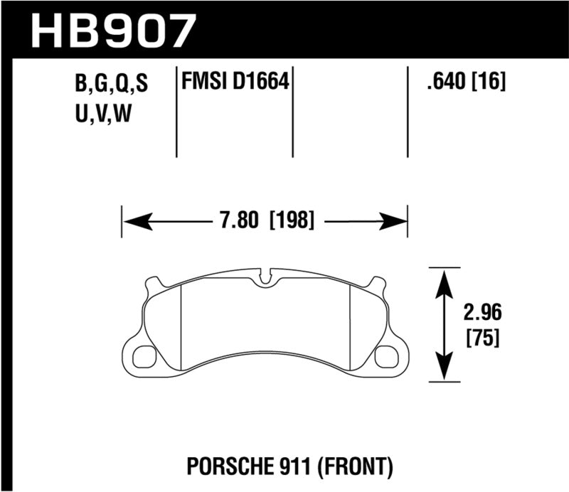 HAWK HPS 5.0 Brake Pad Sets - Hawk 2016 Porsche 911 Carrera S HPS 5.0 Front Brake Pads