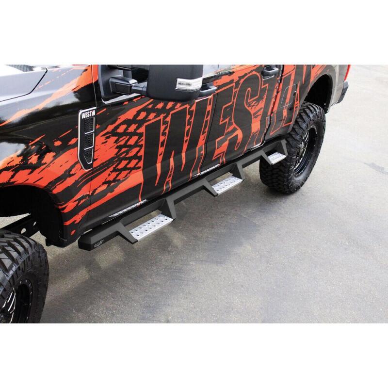 WES Nerf Bars - HDX Drop - Westin/HDX 17-18 Ford F-250/350 Crew Cab (6.75ft Bed) Stainless Drop Nerf Step Bars - Textured Black