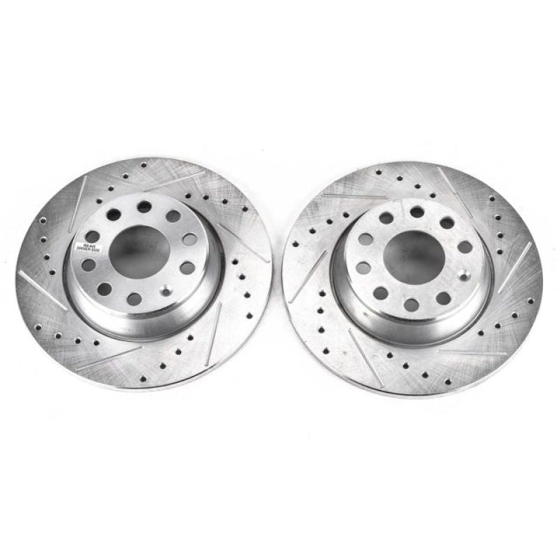 PSB Evolution Drill/Slot Rotor - Power Stop 06-09 Audi A3 Rear Evolution Drilled & Slotted Rotors - Pair