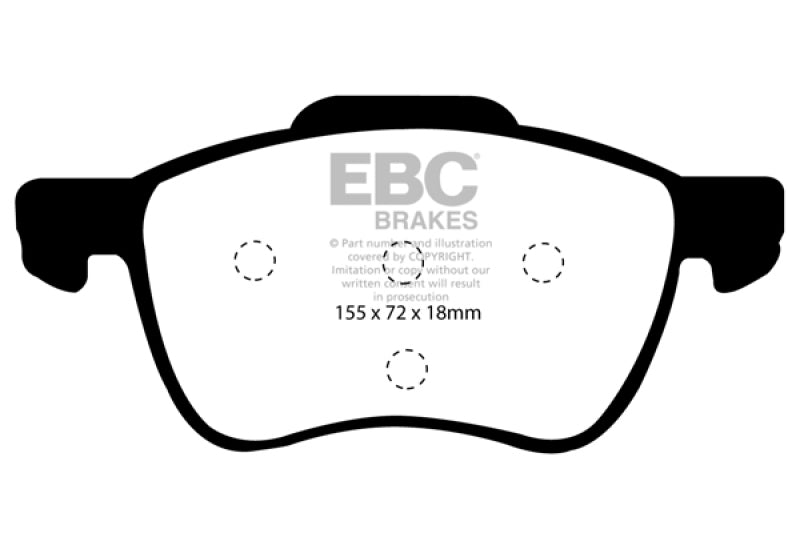 EBC Greenstuff Brake Pad Sets - EBC 01-05 Volvo S60 2.3 Turbo T5 Greenstuff Front Brake Pads