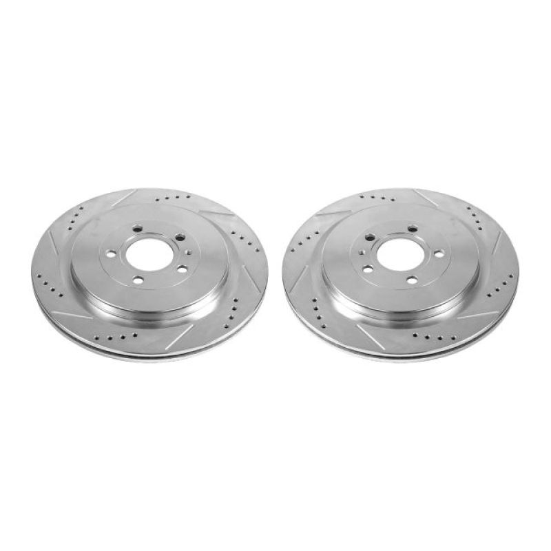 PSB Evolution Drill/Slot Rotor - Power Stop 13-14 Ford Mustang Rear Evolution Drilled & Slotted Rotors - Pair