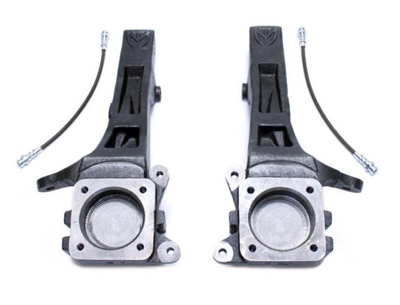 MXT Lift Spindles - MaxTrac 05-18 Toyota Tacoma 2WD 6 Lug 4in Front Lift Spindles w/Extended DOT Compliant Brake Lines