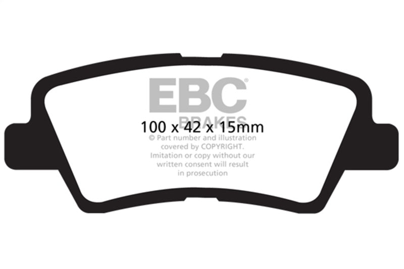EBC Ultimax2 Brake Pad Sets - EBC 12+ Hyundai Accent 1.6 Ultimax2 Rear Brake Pads