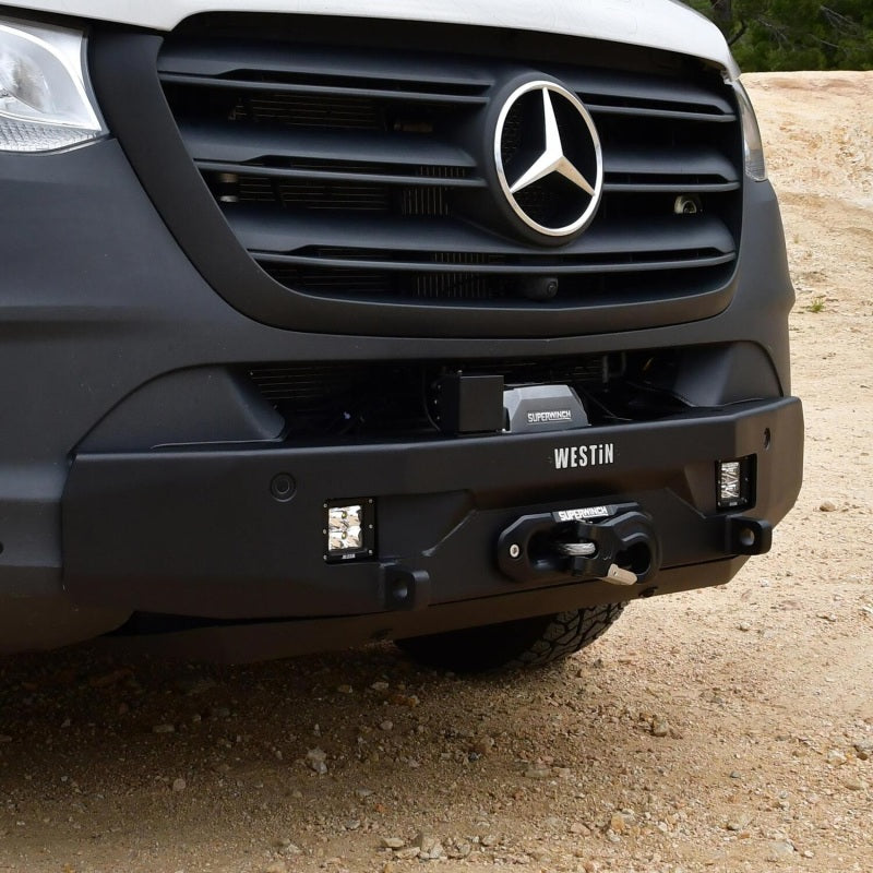 WES Pro-Series Bumpers - Westin 19-23 Mercedes-Benz Sprinter Pro-Series Mid Width Front Bumper - Textured Black