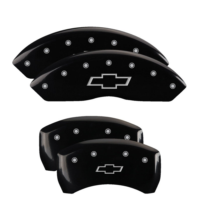 MGP Caliper Covers 4 Logo - MGP 4 Caliper Covers Engraved Front & Rear Bowtie Black finish silver ch