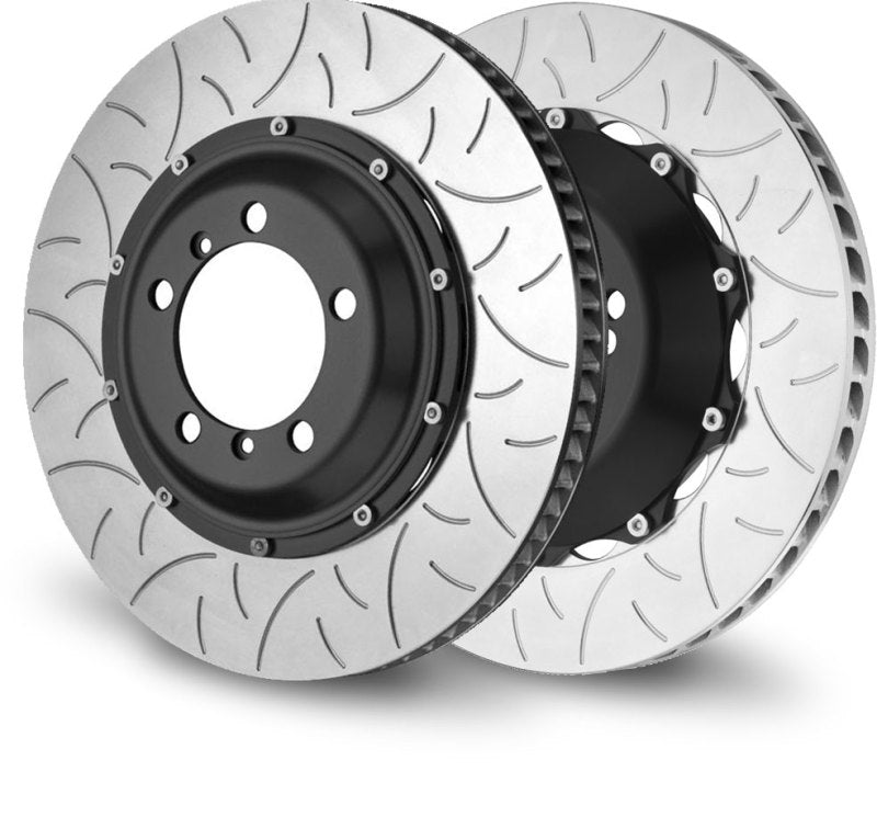 BRB 2 Piece Rotors - Brembo 04-06 CaRearera GT Rear 2-Piece Discs 380x34 2pc Rotor Slotted Type-3