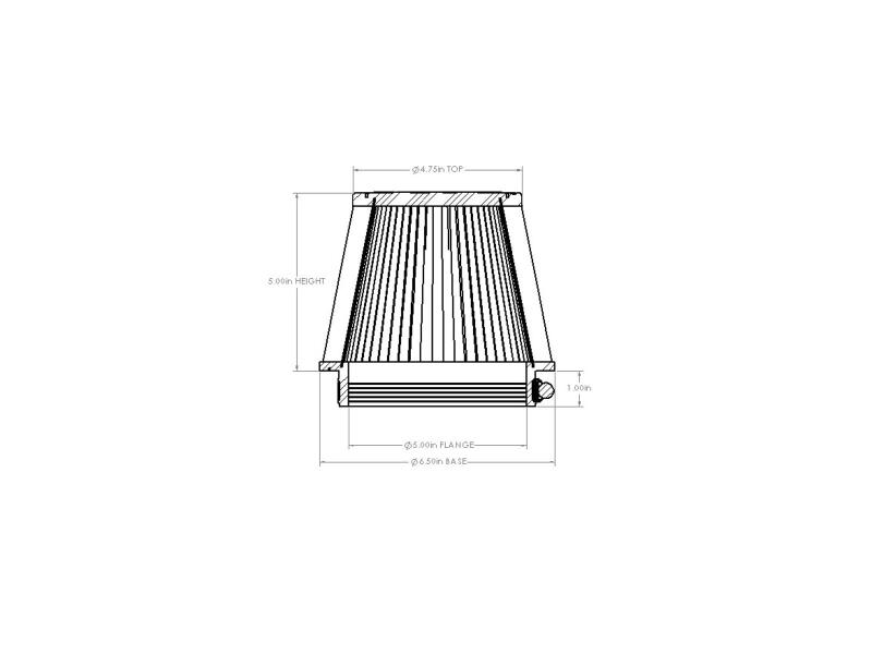 AFE Universal D2 Dura Dry Air Filter - aFe POWER Universal Clamp-On Air Filter w/ D2 Dura-Dry Media - 5in F x 6.5in B x 4.75in T x 5in H