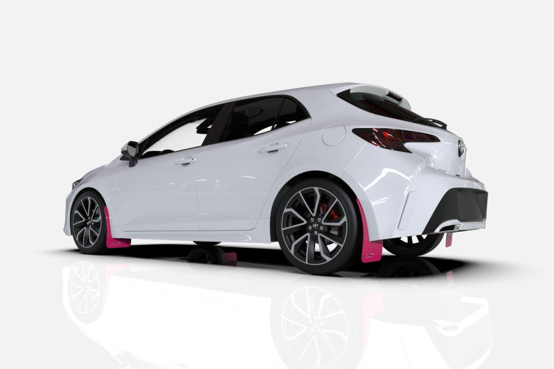 RAL BCA Pink Flap / Black Logo - Rally Armor 22-25 Subaru WRX Pink Mud Flap BCE Logo