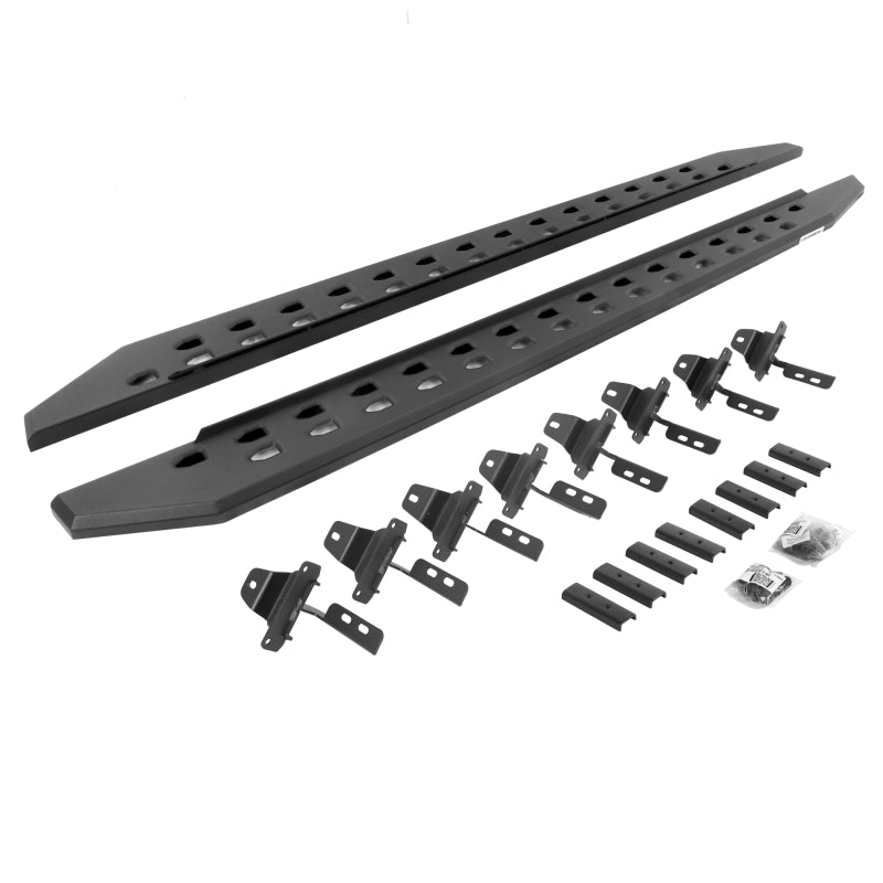 GOR RB20 Slim Running Boards - Go Rhino 20-22 Jeep Gladiator JT 4DR RB20 Slim Running Boards Kit (Incl. Brackets) - Tex. Blk