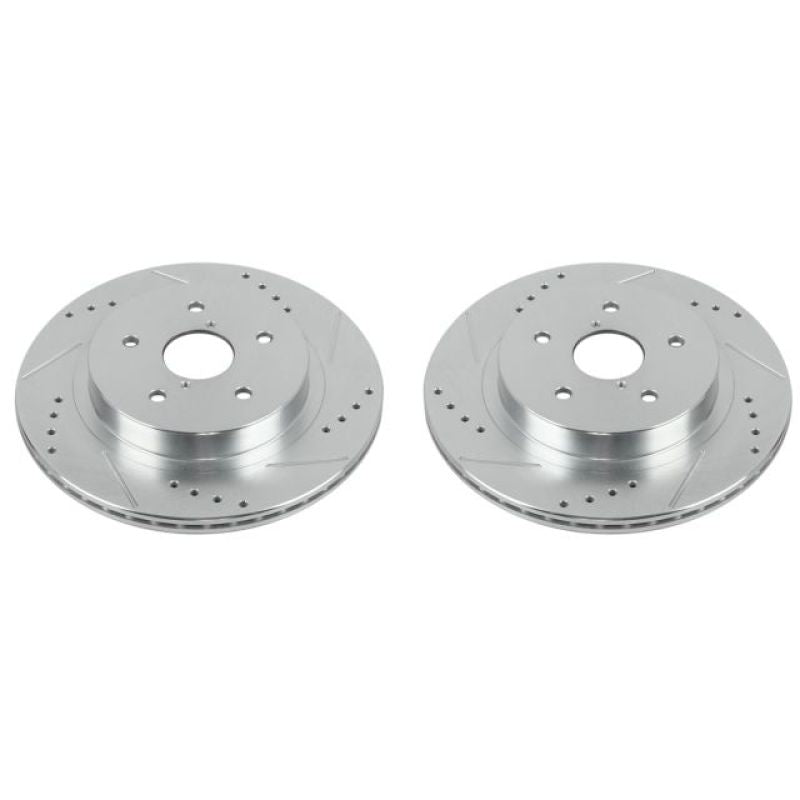 PSB Evolution Drill/Slot Rotor - Power Stop 15-18 Subaru Legacy Rear Evolution Drilled & Slotted Rotors - Pair