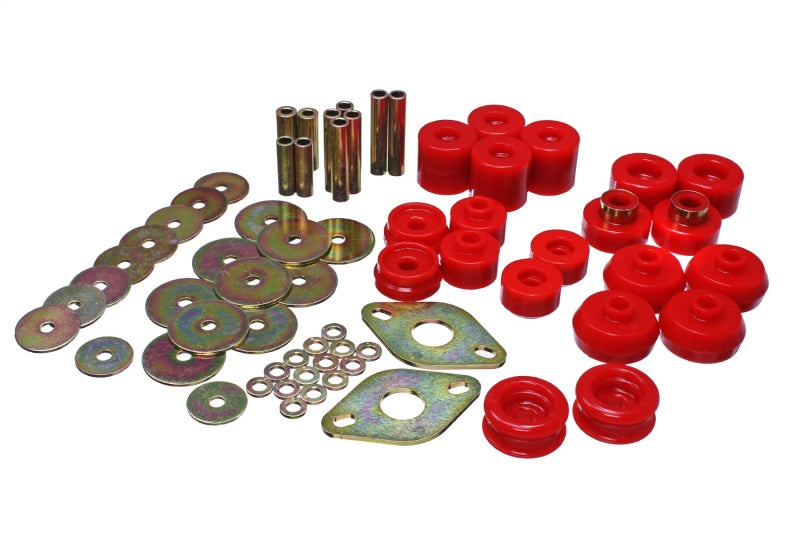 ES Body Mounts - Red - Energy Suspension 96-99 Toyota 4Runner 2WD/4WD Red Body Mount Bushing Set