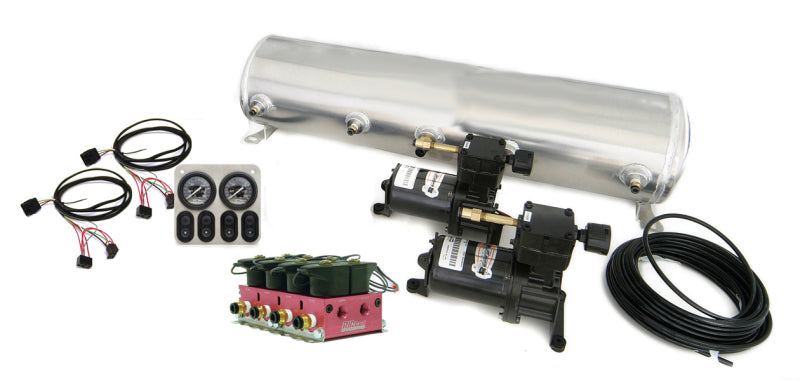RID Compressor Kits - Ridetech 6 Gallon High Flow Big Red Compressor Leveling System Analog