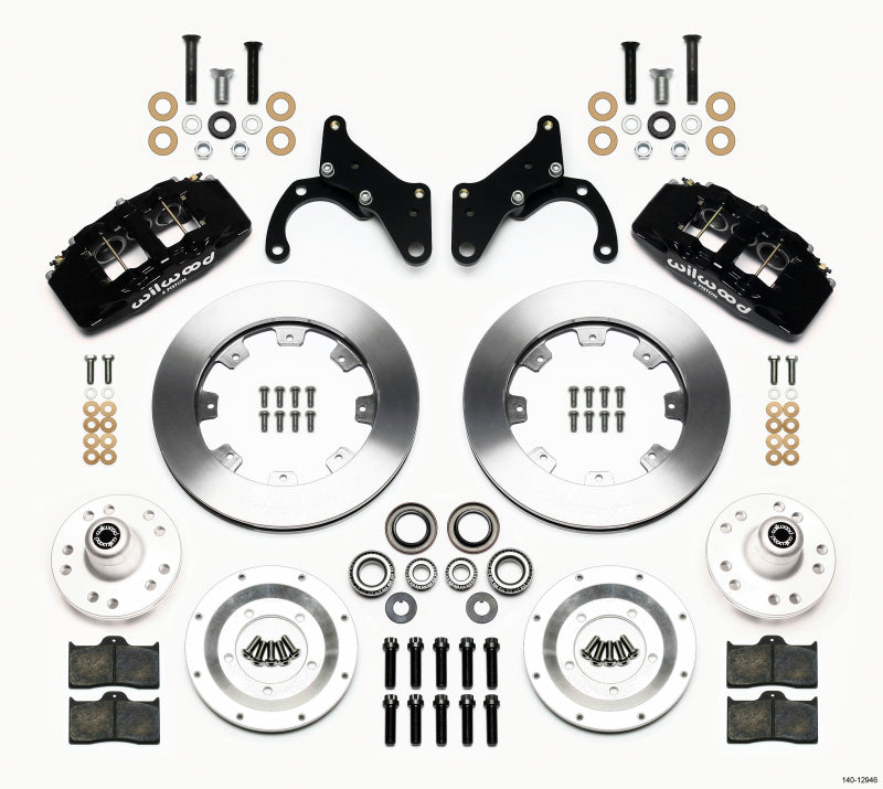 WIL Dynapro Brake Kit - Wilwood Dynapro 6 Front Hub Kit 12.19in 69-70 Impala Drum/Disc 69-82 Vette