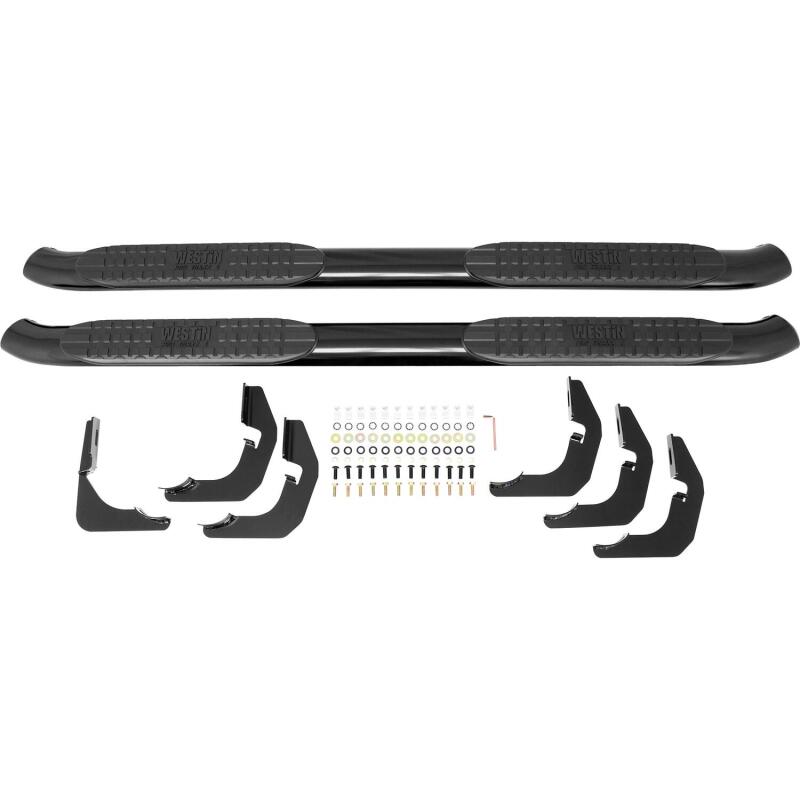 WES Nerf Bars - PRO TRAXX 4 - Westin 2014-2018 Chevrolet/GMC Silverado Sierra 1500 Dbl Cab PRO TRAXX 4 Oval Nerf Step Bars - Black