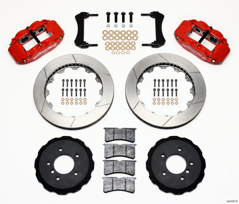 WIL Superlite Brake Kit - Wilwood Narrow Superlite 6R Front Hat Kit 13.06in Red E36 BMW M3