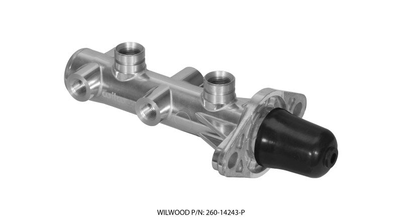 WIL Master Cylinder - Wilwood Tandem Remote Master Cylinder - 1in Bore Ball Burnished