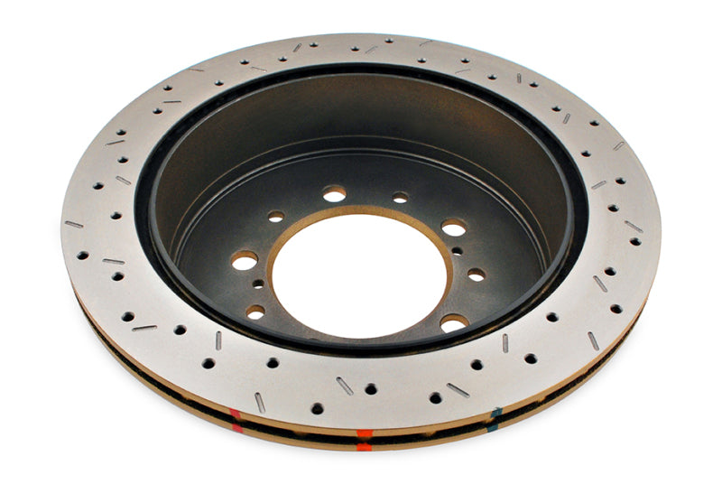 DBA 4000 Slot&Drill Rotors - DBA 07+ Toyota Land Cruiser 200 Series Rear Drilled and Slotted 4000 Series Rotor