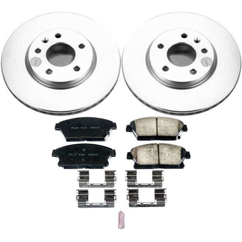 PSB Z17 Evolution Coated Kit - Power Stop 12-17 Buick Verano Front Z17 Evolution Geomet Coated Brake Kit