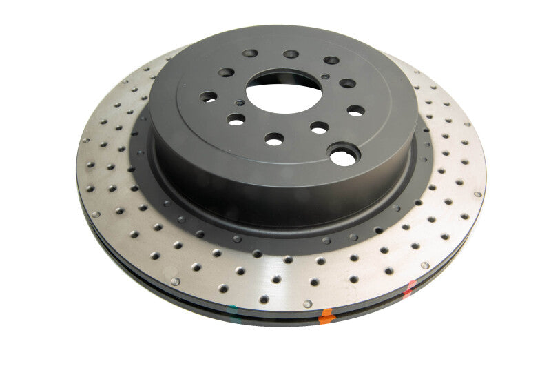 DBA 4000 Series Drilled Rotors - DBA 04-17 Subaru WRX STi Rear Cross Drilled/Dimpled 4000 XD Series Rotor