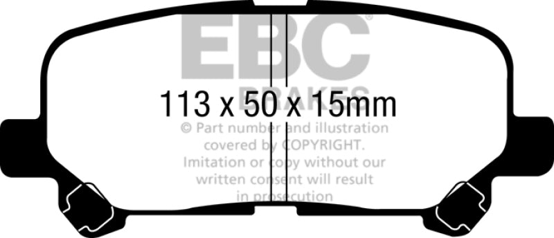 EBC Yellowstuff Brake Pad Sets - EBC 07-13 Acura MDX 3.7 Yellowstuff Rear Brake Pads