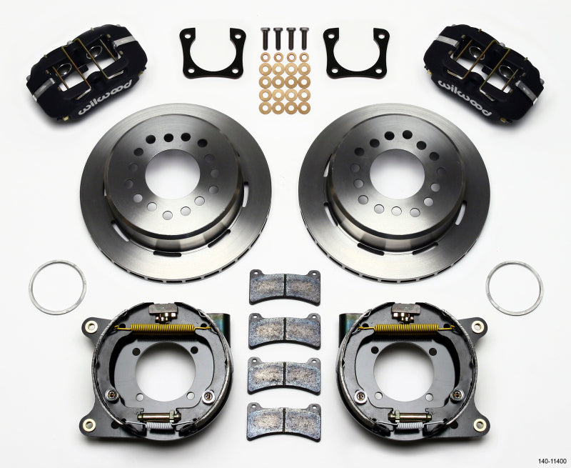 WIL Dynapro Brake Kit - Wilwood Dynapro Low-Profile 11.00in P-Brake Kit Chevy 12 Bolt Spcl 2.81in Off Stag Mount