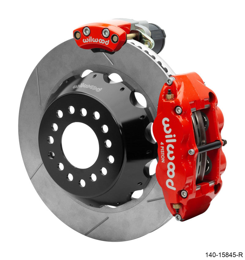 WIL Superlite Brake Kit - Wilwood Narrow Superlite 4R Rear P-Brk Kit 14.00in Rotor Big Ford New Style 2.50in Offset - Red