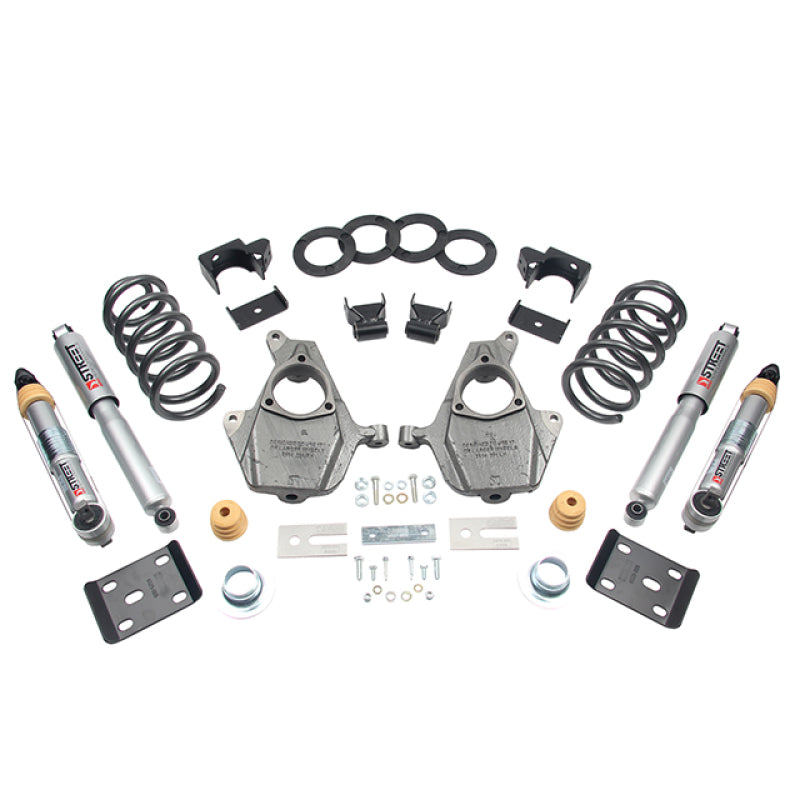 BT Lower Kit w SP Shocks - Belltech LOWERING KIT 16.5-17 Chevy Silverado All Cab 2W 3-4F/ 7R
