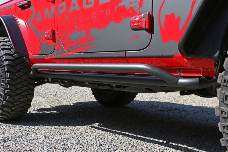 RAM Slimline Side Bars - Rampage 2018-2019 Jeep Wrangler(JL) Unlimited Sport S 4-Door Rail Slide Step - Black