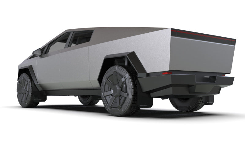 RAL UR Blk Flap/Wht Logo - Rally Armor 24-25 Tesla Cybertruck Black UR Mud Flap White Logo