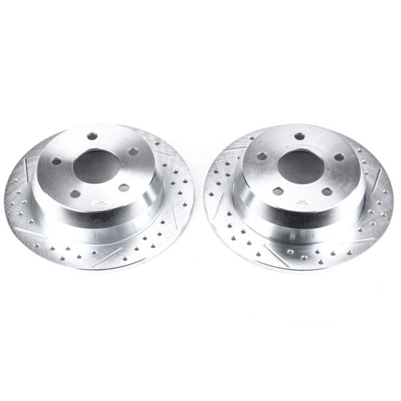 PSB Evolution Drill/Slot Rotor - Power Stop 99-04 Jeep Grand Cherokee Rear Evolution Drilled & Slotted Rotors - Pair