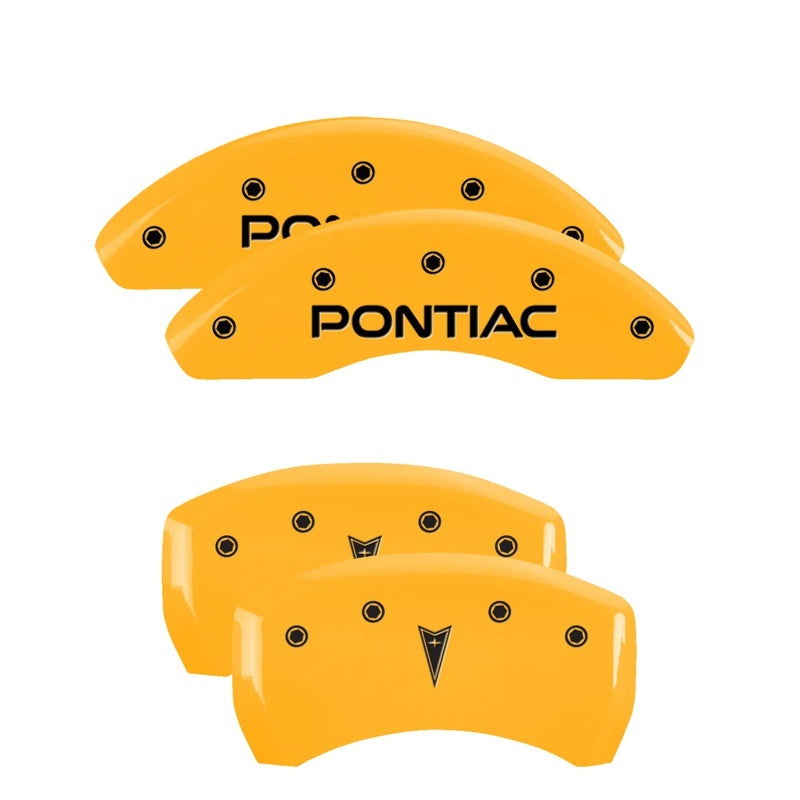 MGP Caliper Covers 4 Logo - MGP 4 Caliper Covers Engraved Front Pontiac Rear Arrow Yellow Finish Black Char 2006 Pontiac G6