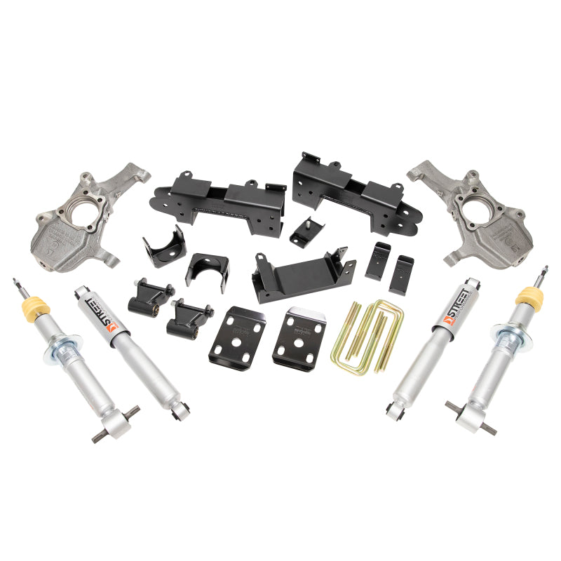 BT Lower Kit w SP Shocks - Belltech LOWERING KIT 2019 Chevrolet Silverado / GMC Sierra 1500 2WD All Cab - 2-4in Fr / 6in R