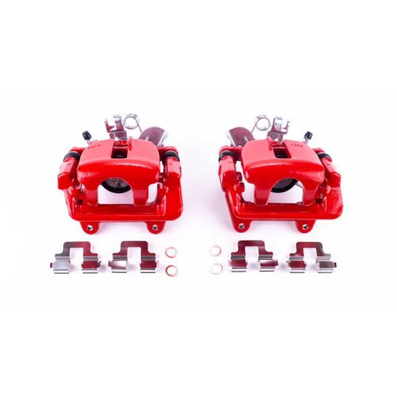 PSB Red Calipers - Power Stop 05-09 Audi A4 Rear Red Calipers w/Brackets - Pair