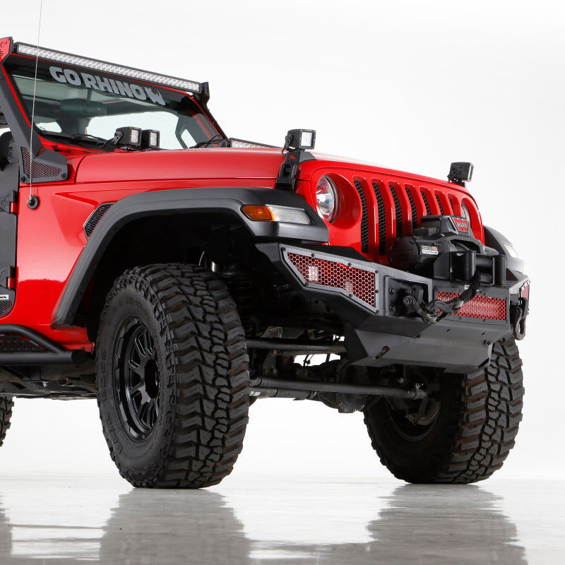 GOR Rockline Bumper - Go Rhino 18-20 Jeep Wrangler JL/JLU Rockline Front Bumper Skid Plate