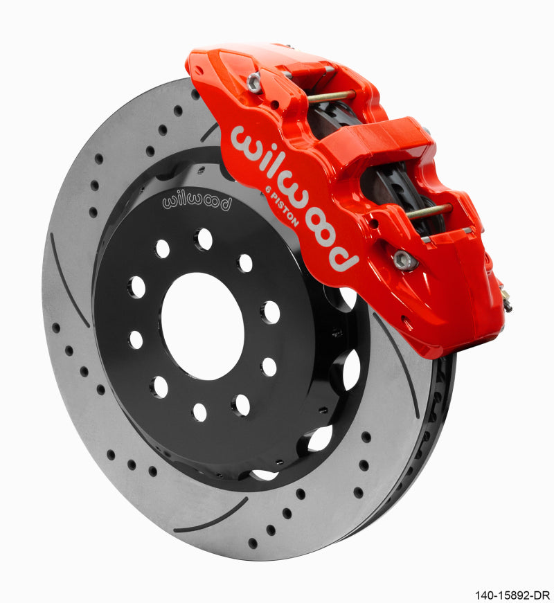 WIL Aero Brake Kit - Wilwood 18-25 Jeep JL AERO6 Front Hat Kit 14.00 Red SRP w/Lines