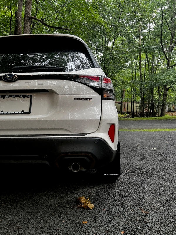 RAL UR Blk Flap/Met. Blk Logo - Rally Armor 25-26 Subaru Forester & Hybrid Black UR Mud Flap w/Metallic Black Logo