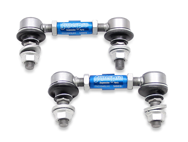 SPR Sway Bar Links - SuperPro 1997 Chevrolet Corvette 0 Front HD Adjustable End Link Set (12mm Studs 100mm-120mm Length)