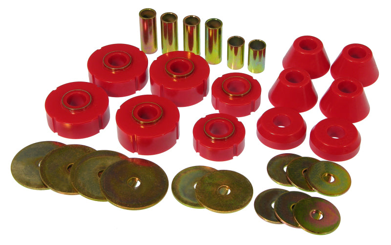 PRO Body/Subframe Bush - Red - Prothane 73-80 Chevy C10 Body Mount Kit - Red