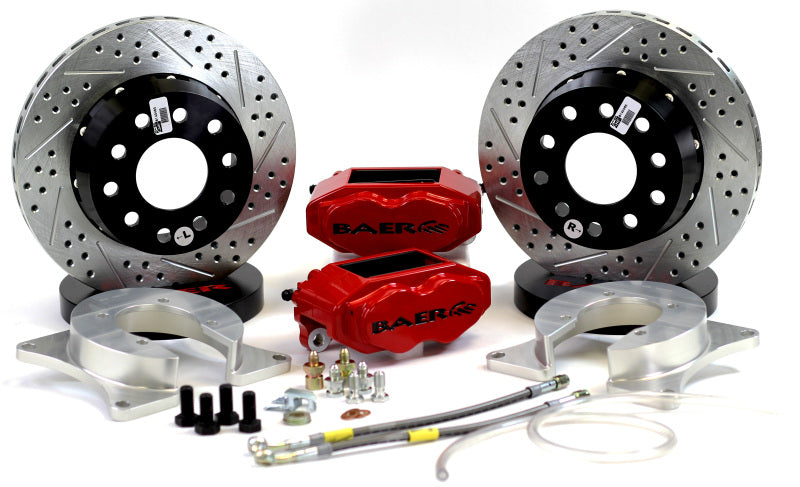 BAE SS4 Brake Kits - Baer Brakes Rear Ends w/ Ford 8/9in Small Bearing Housing Ends 11in SS4+ Rear SDZ Brake Kit - Red