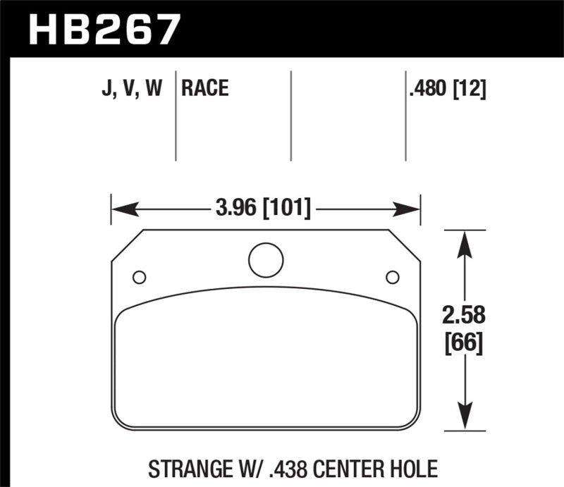 HAWK DR-97 Brake Pad Sets - Hawk DR-97 Brake Pads for Strange w/ 0.438in Center Hole