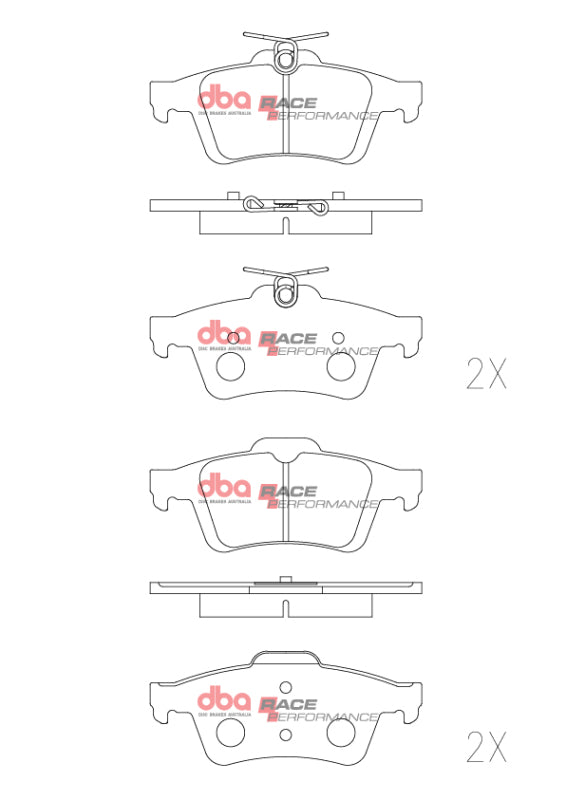 DBA RP Performance Brake Pads - DBA 07-13 Mazda Mazdaspeed3 Rear RP Performance Brake Pads
